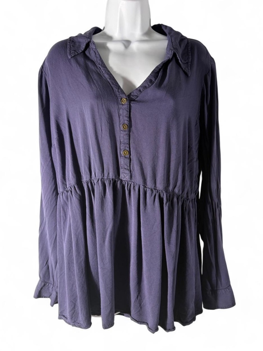 torrid Purple Long Sleeve Peasant Tunic Top
